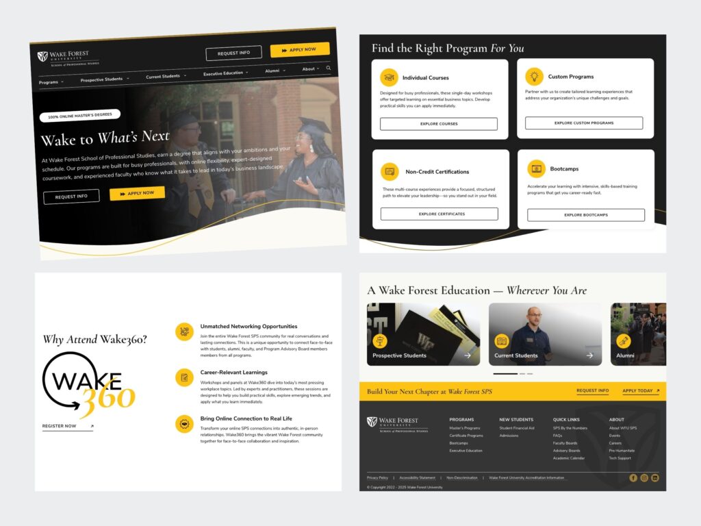 Wake Forest School of Professional Studies website design