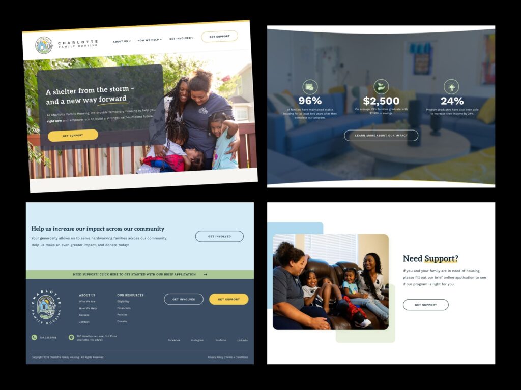 Charlotte Family Housing website design with family imagery