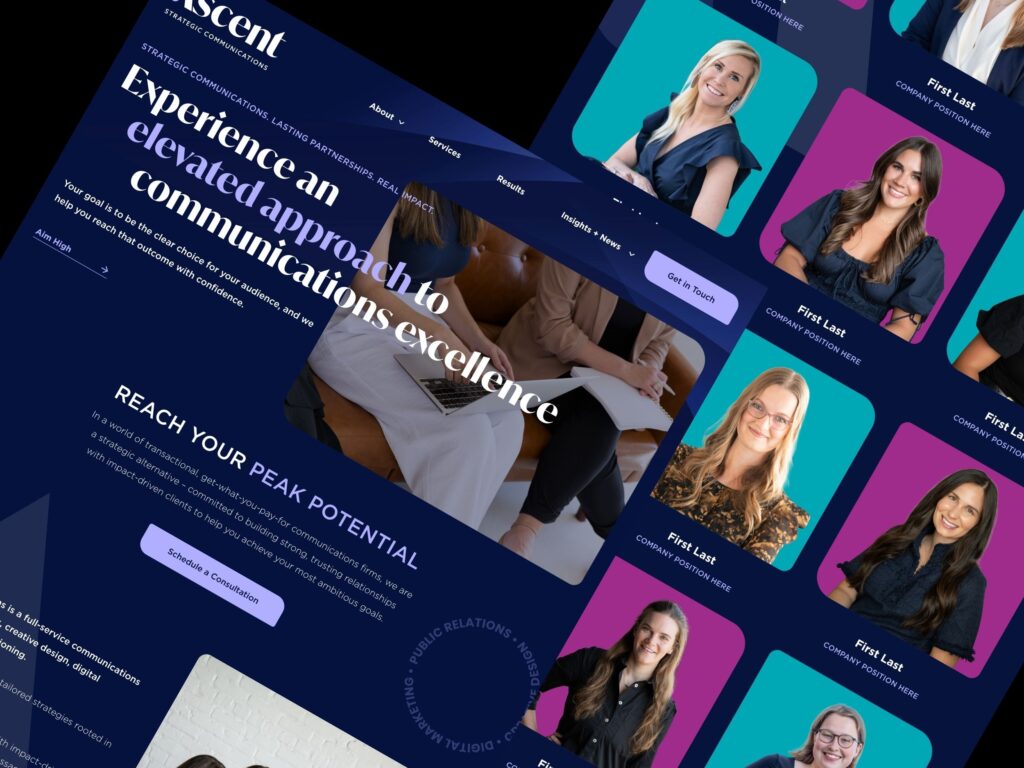 Strategic communications custom website for Ascent Communications