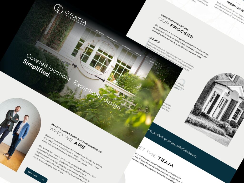 Gratia Development real estate website design mockup