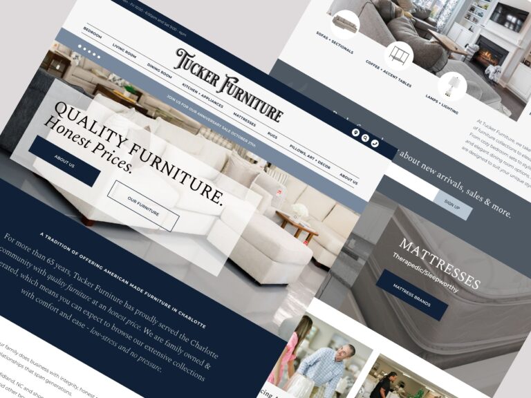Tucker Furniture website homepage design preview