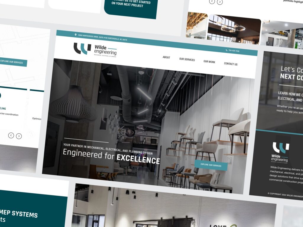 Wilde Engineering website homepage design mockup