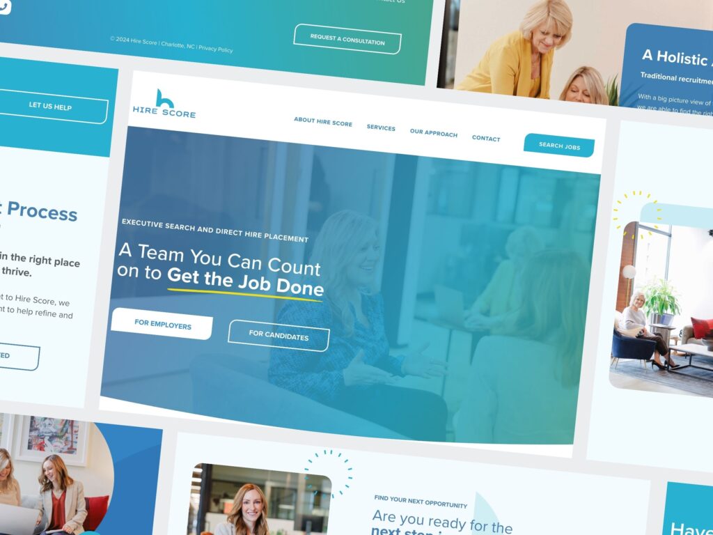 Hire Score recruiting website homepage design mockup