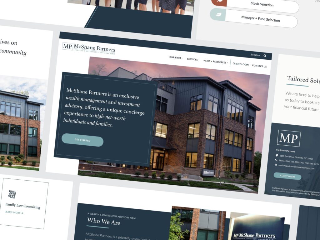 McShane Partners wealth management website homepage design