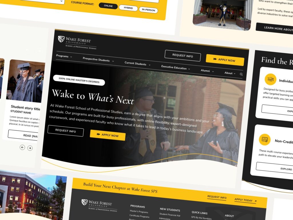 Wake Forest University SPS website homepage design