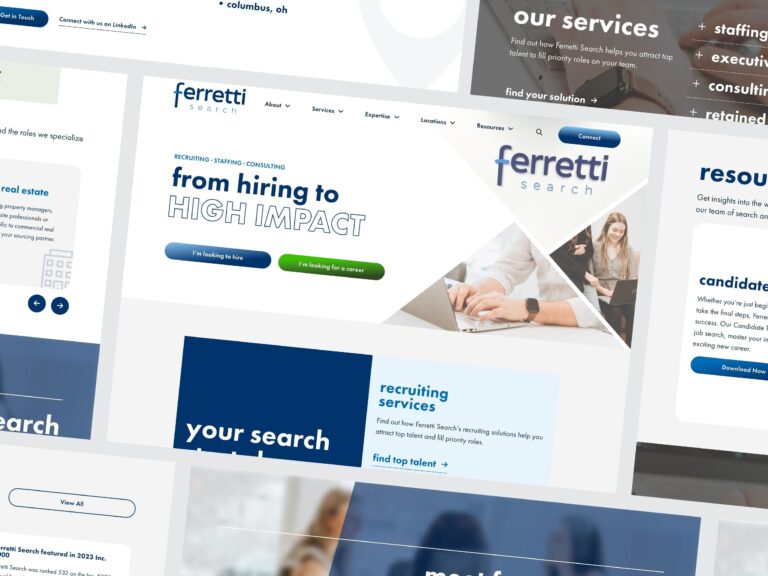 Ferretti Search recruiting website homepage design
