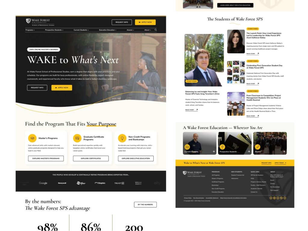 Wake Forest SPS website homepage screenshot