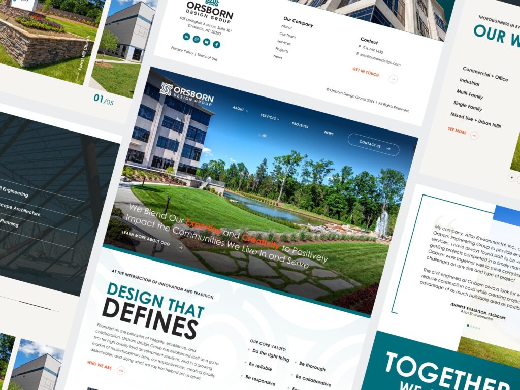 Orsborn Design Group website homepage layout preview