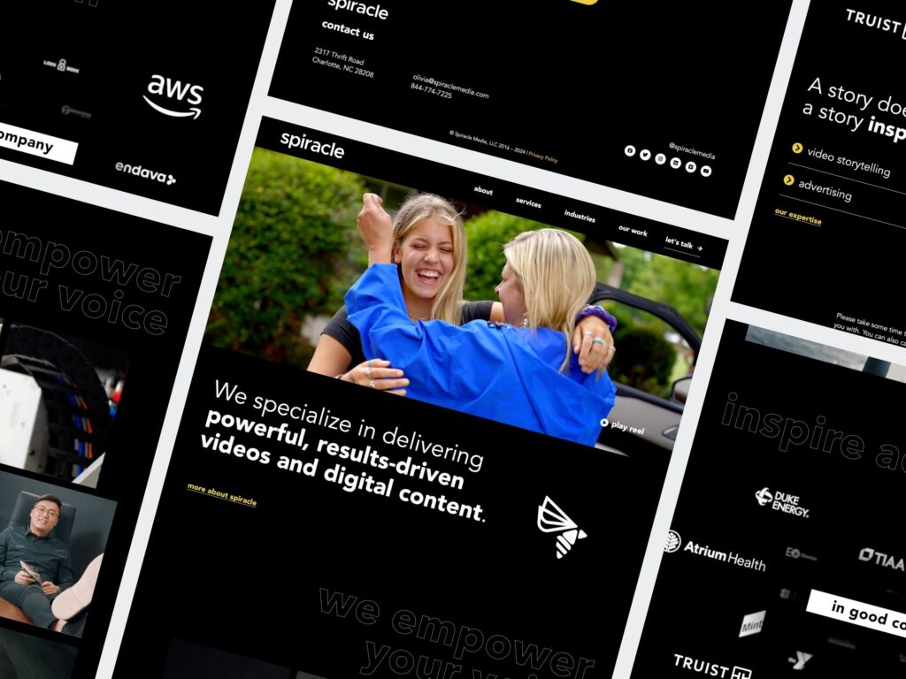 Spiracle media website design with client logos