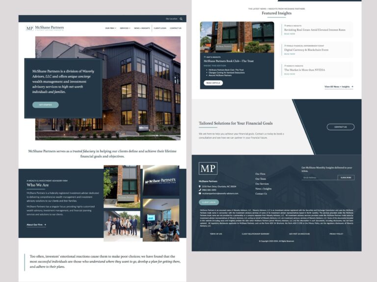 McShane Partners wealth management website homepage design