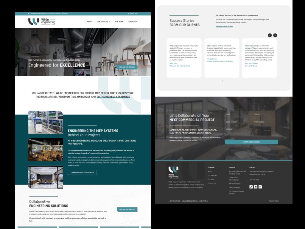 Wilde Engineering MEP design company website homepage