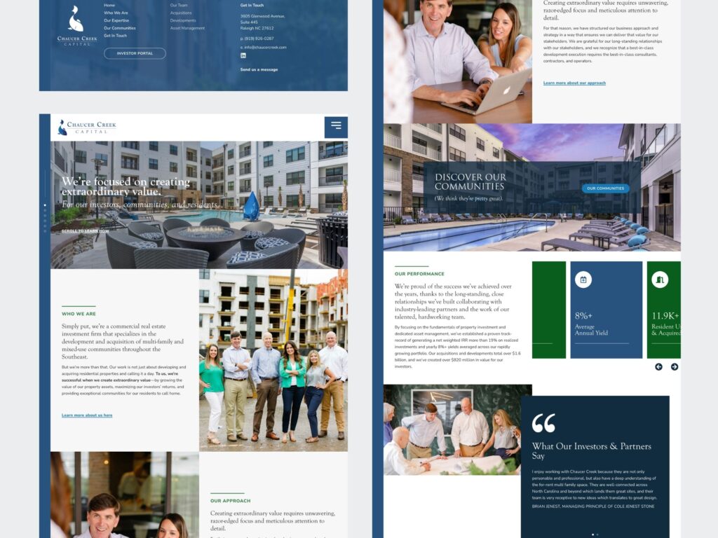 Commercial real estate investment website homepage design