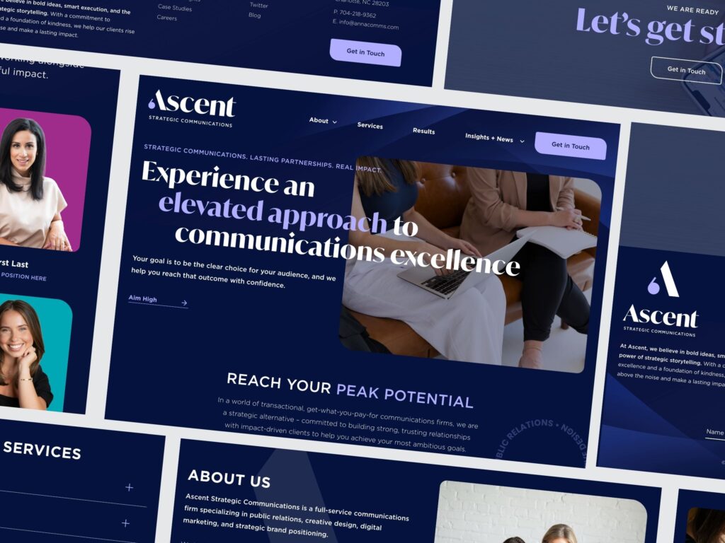 Ascent Strategic Communications website branding display.