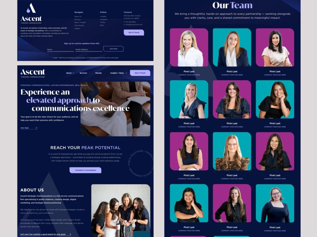 Ascent Strategic Communications team and services overview.