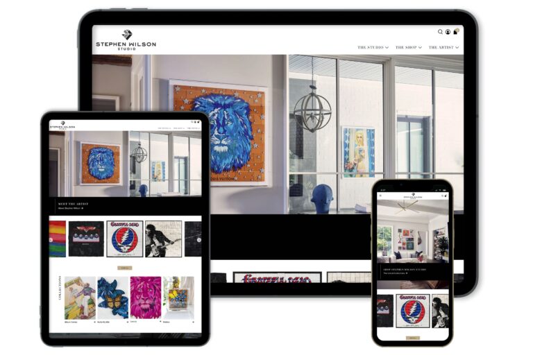 Stephen Wilson Studio website on multiple devices