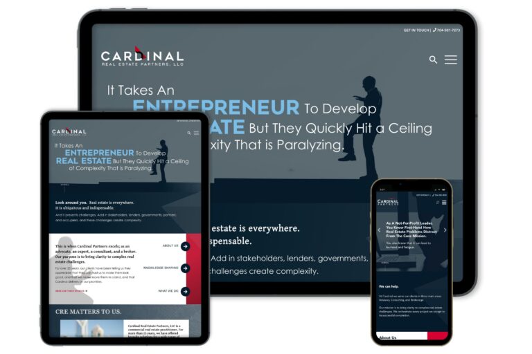 Cardinal Real Estate Partners website on responsive devices.