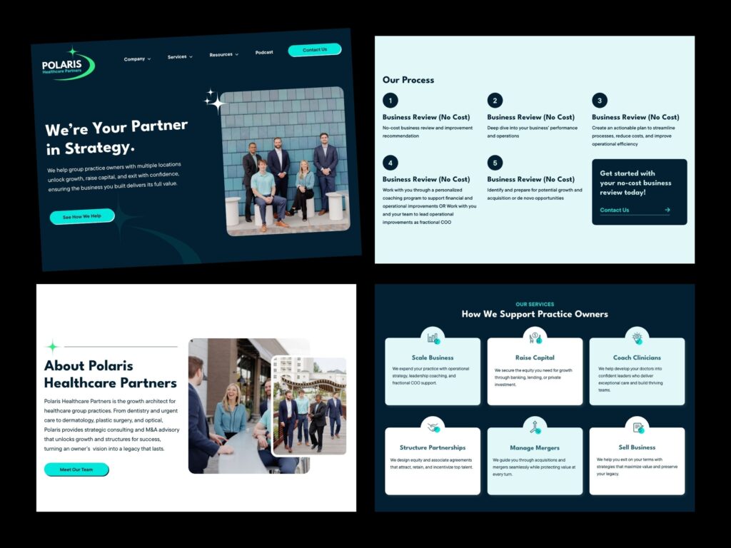 Polaris Healthcare Partners website design mockup