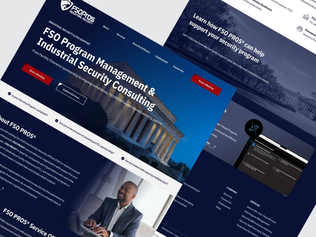 FSO PROS industrial security consulting website design