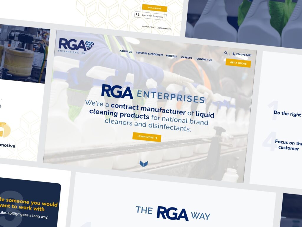 RGA Enterprises cleaning products website homepage