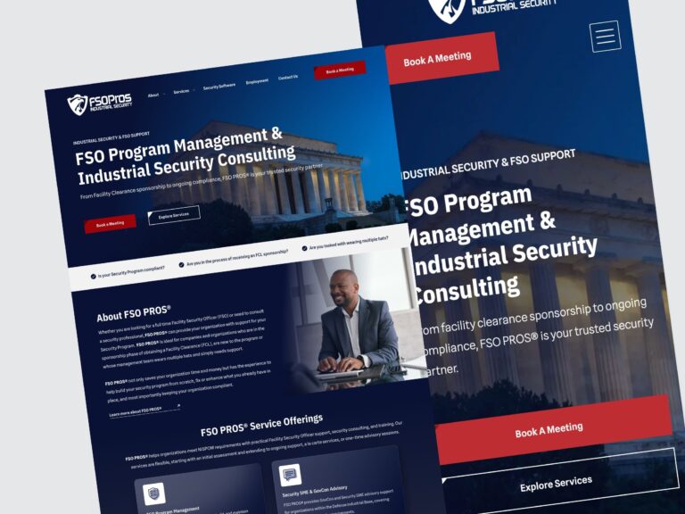 FSO PROS industrial security consulting website design