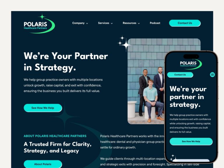 Polaris Healthcare Partners website homepage design refresh