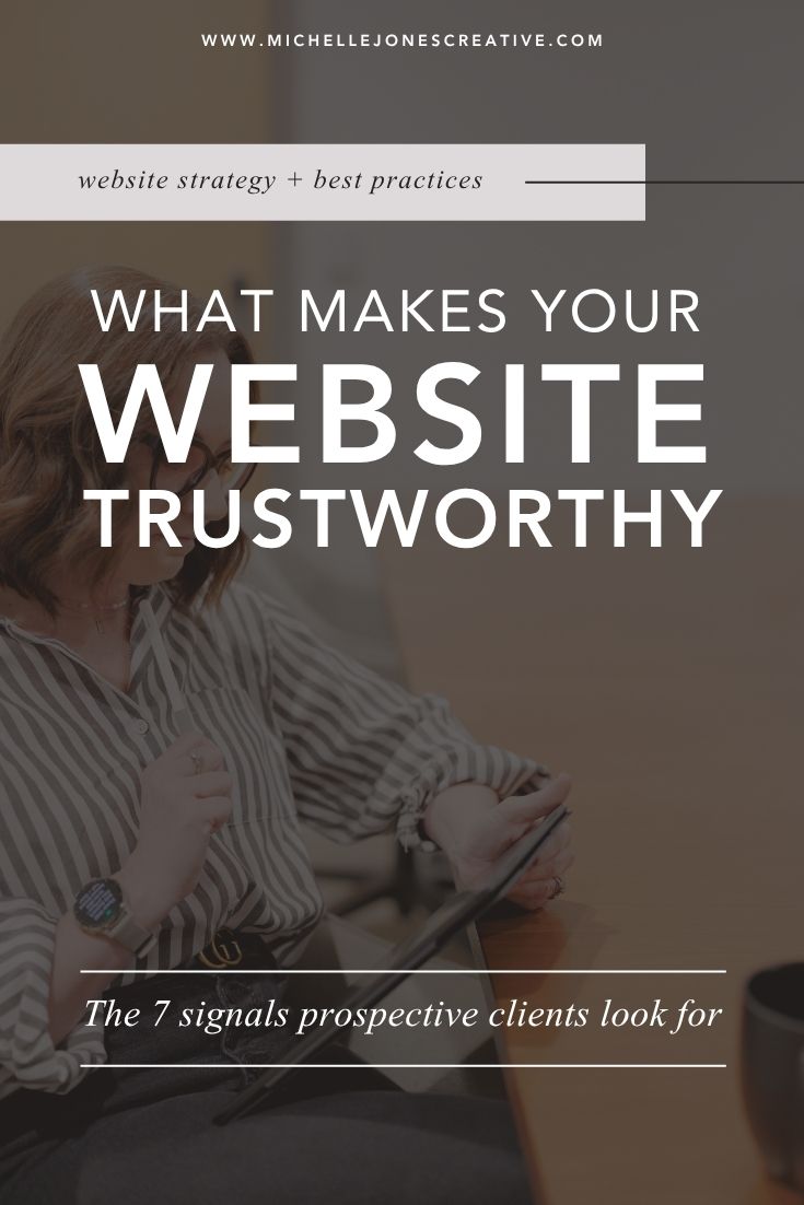 Graphic about what makes a website trustworthy