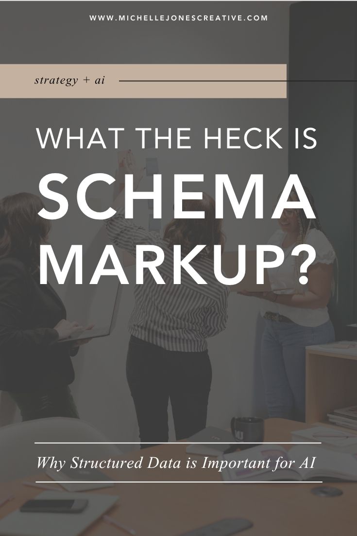 Blog graphic explaining schema markup and structured data for AI