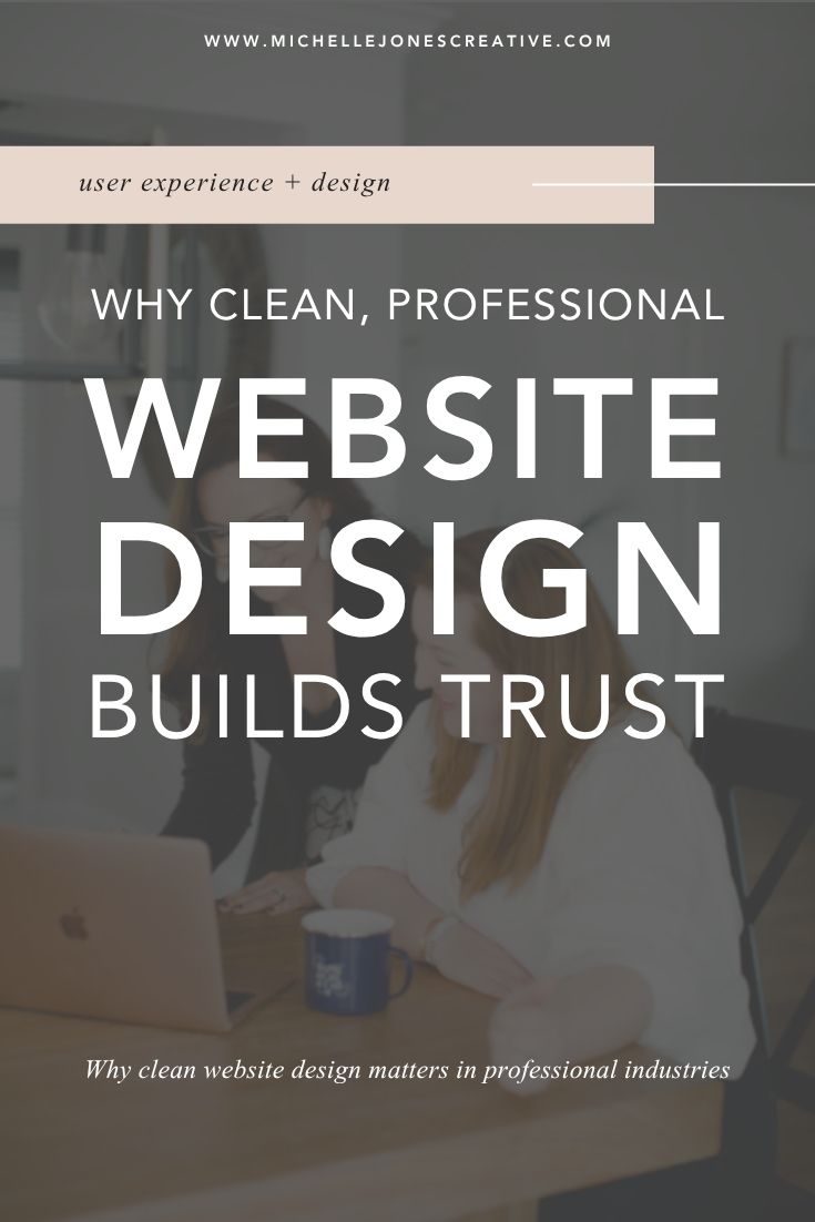 Blog graphic on clean professional website design building trust